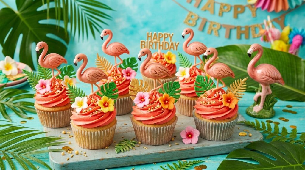 Tropical Flamingo Cupcakes