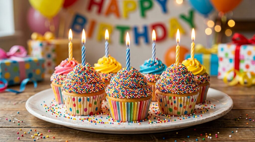 Easy Sprinkle Birthday Cupcakes