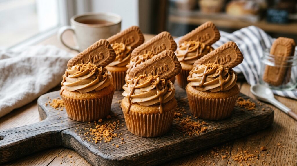 Cookie Butter Cupcakes with Biscoff Frosting