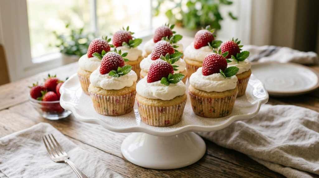 Strawberries and Cream Cupcakes
