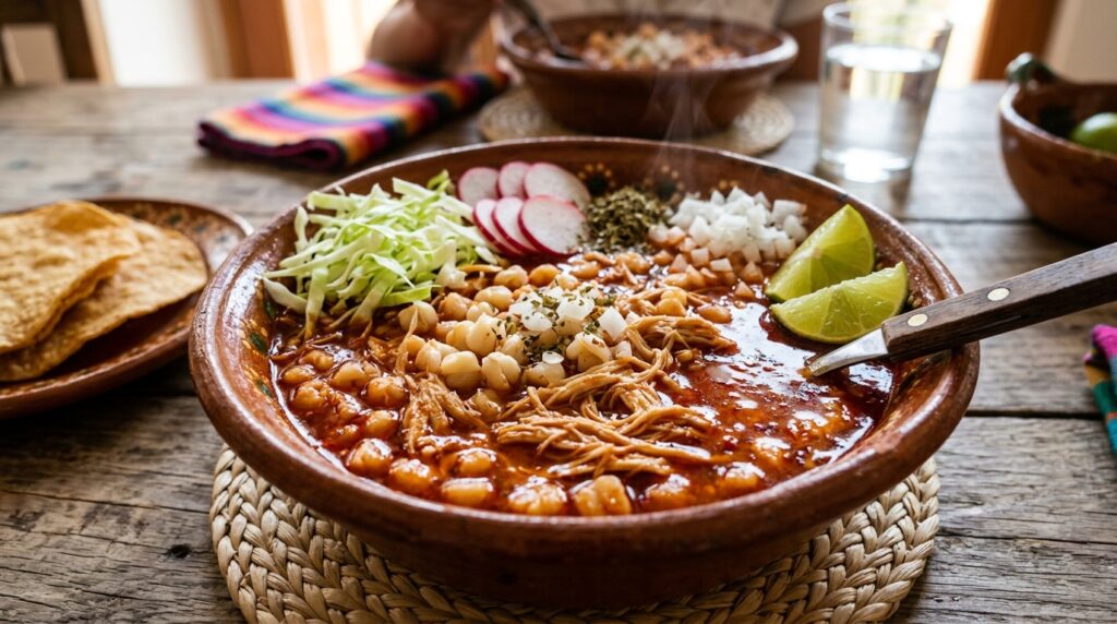 Pozole Rojo de Pollo (Red Chicken Pozole)