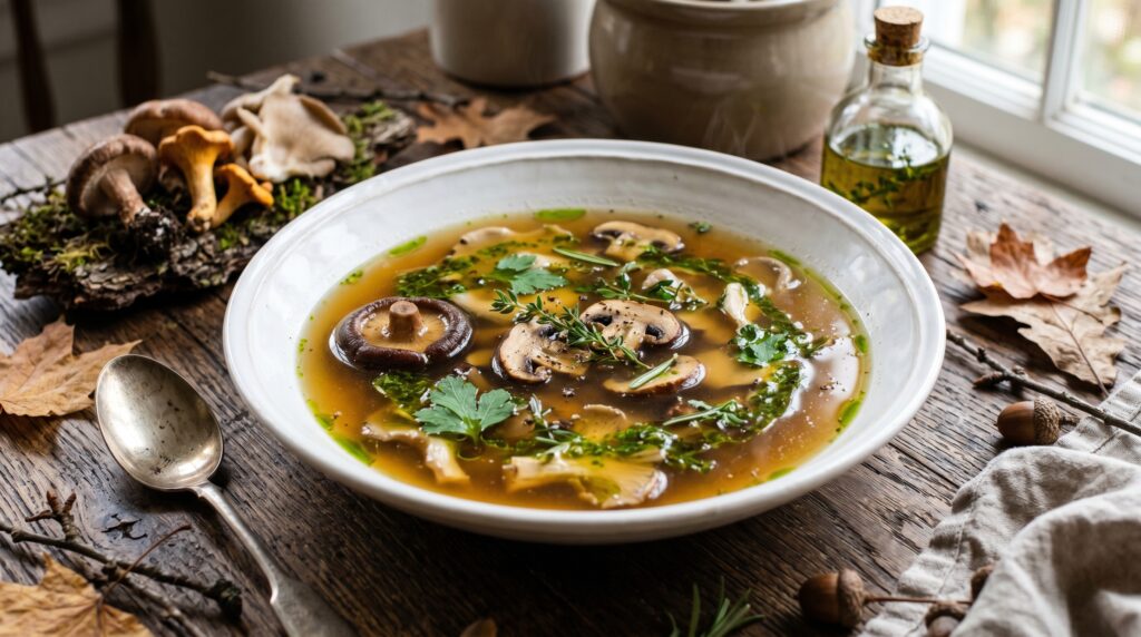 Wild Mushroom and Herb Soup