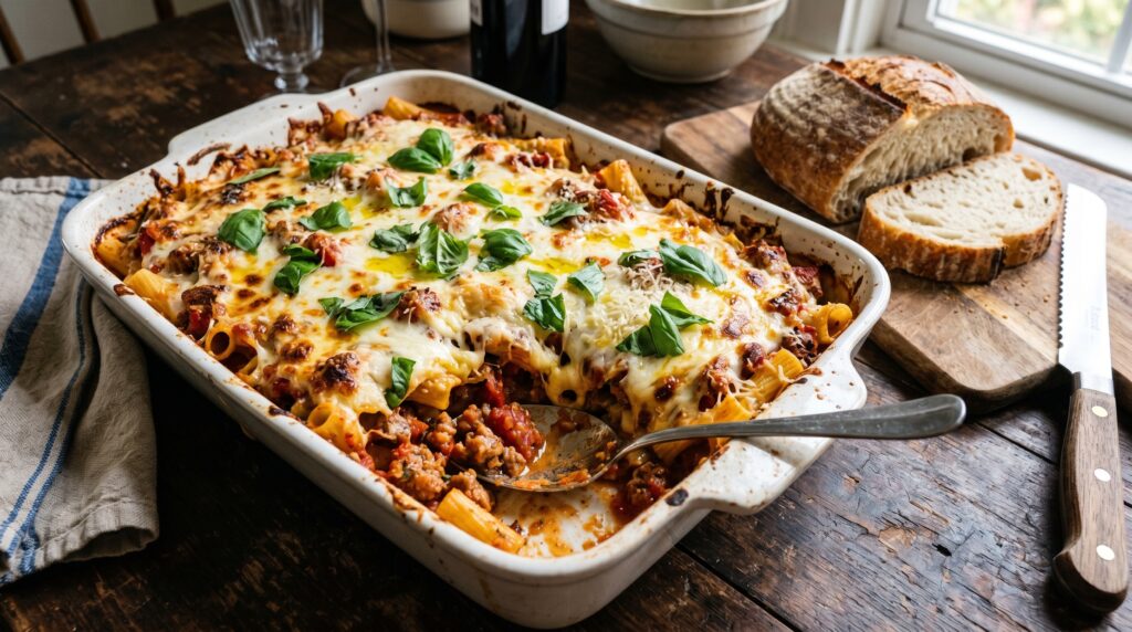 Italian Sausage and Rigatoni Bake