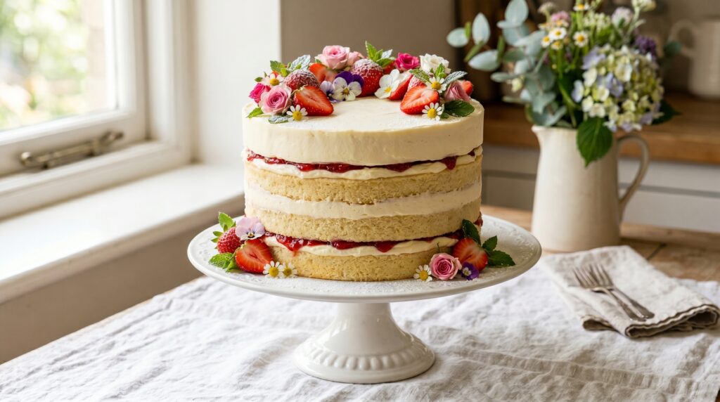 Classic Victoria Sponge with Swiss Meringue Buttercream