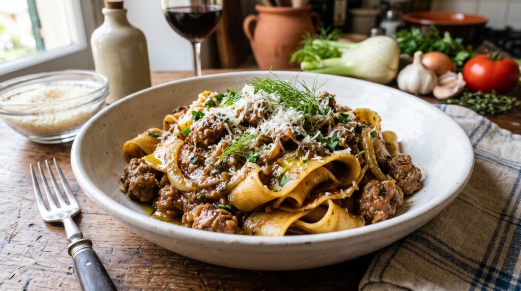 Sausage and Fennel Ragu with Pappardelle