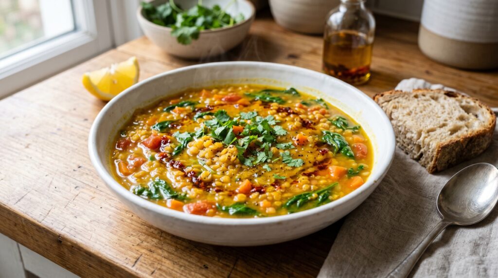 Slow Cooker Lentil and Vegetable Soup