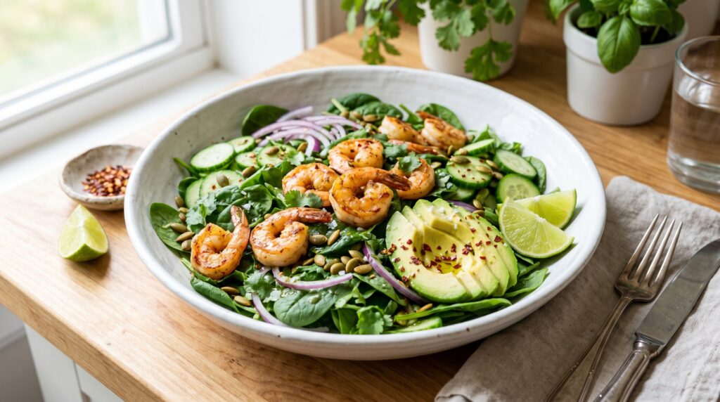 Shrimp and Avocado Keto Salad
