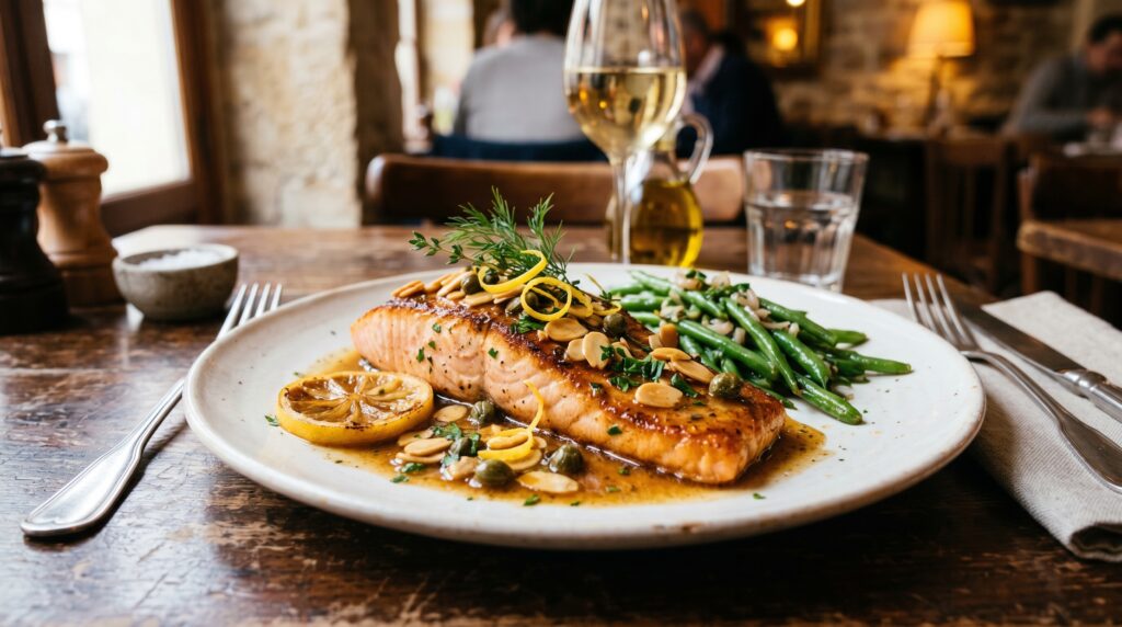 Salmon with Brown Butter and Almonds
