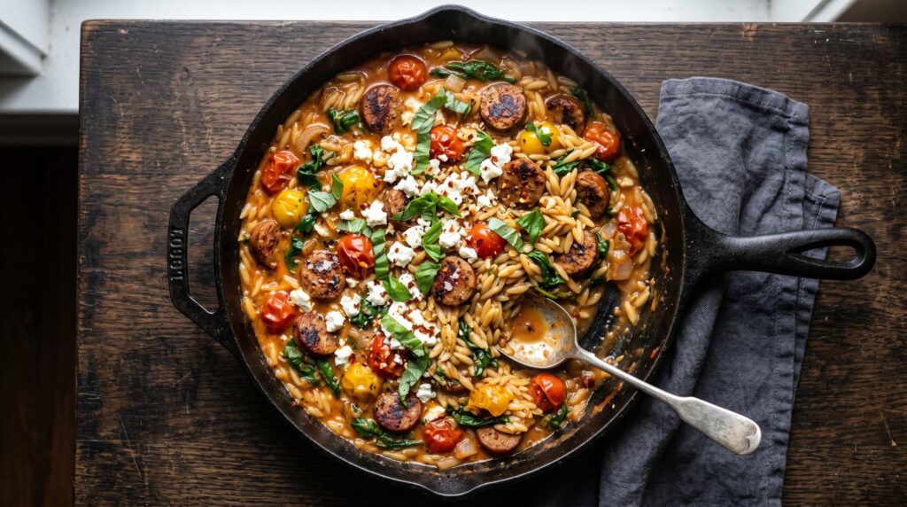 One-Pan Sausage and Orzo