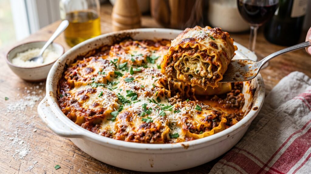 Ground Beef Bolognese Roll Ups