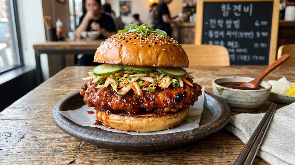 Korean Fried Chicken Sandwich (Yangnyeom Style)