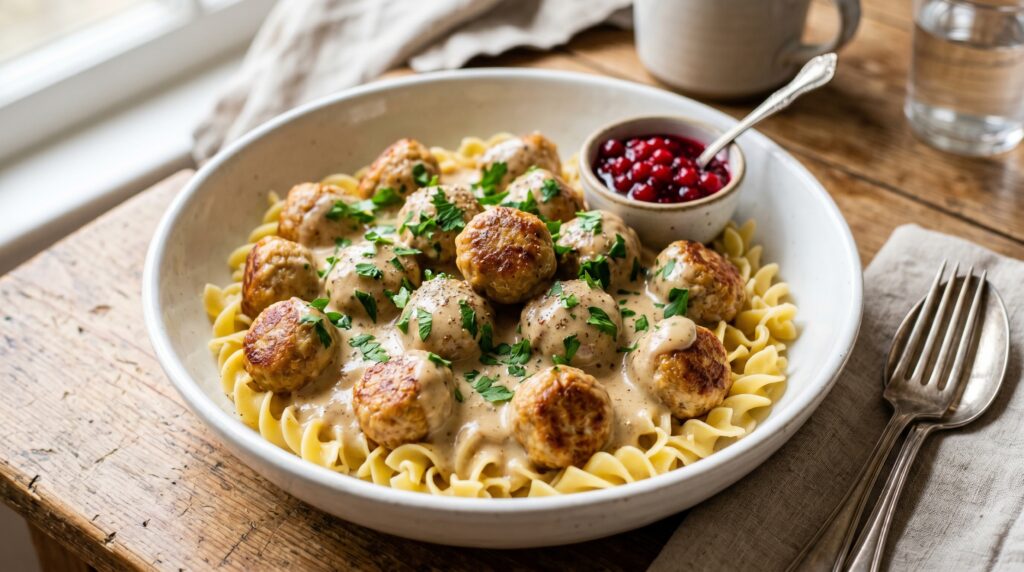 Swedish-Style Meatballs in Cream Sauce