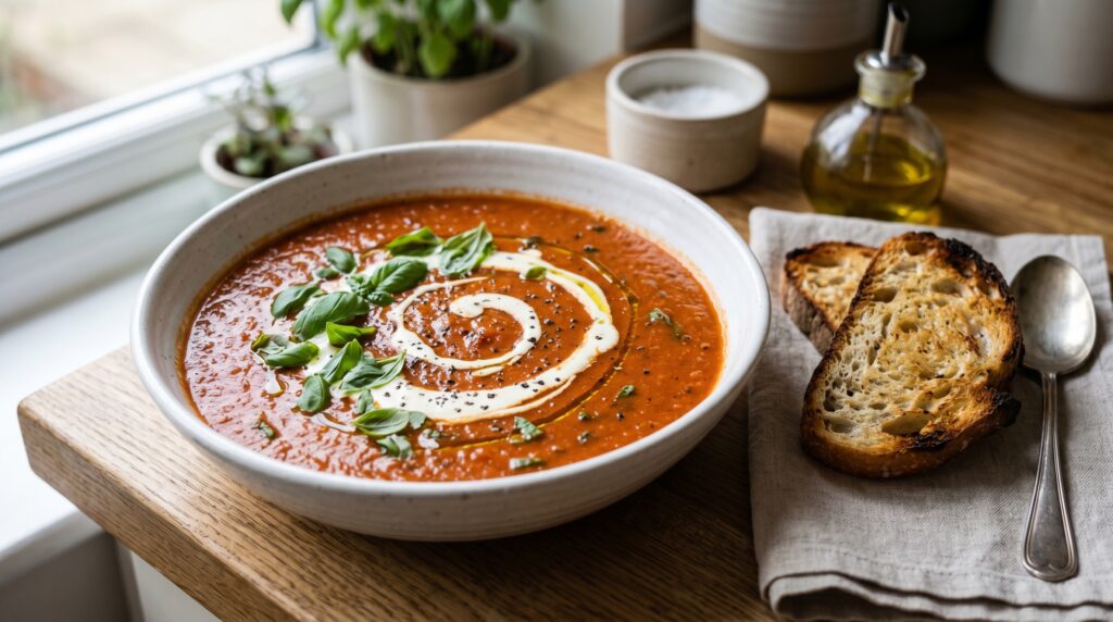 Slow Cooker Tomato Basil Soup