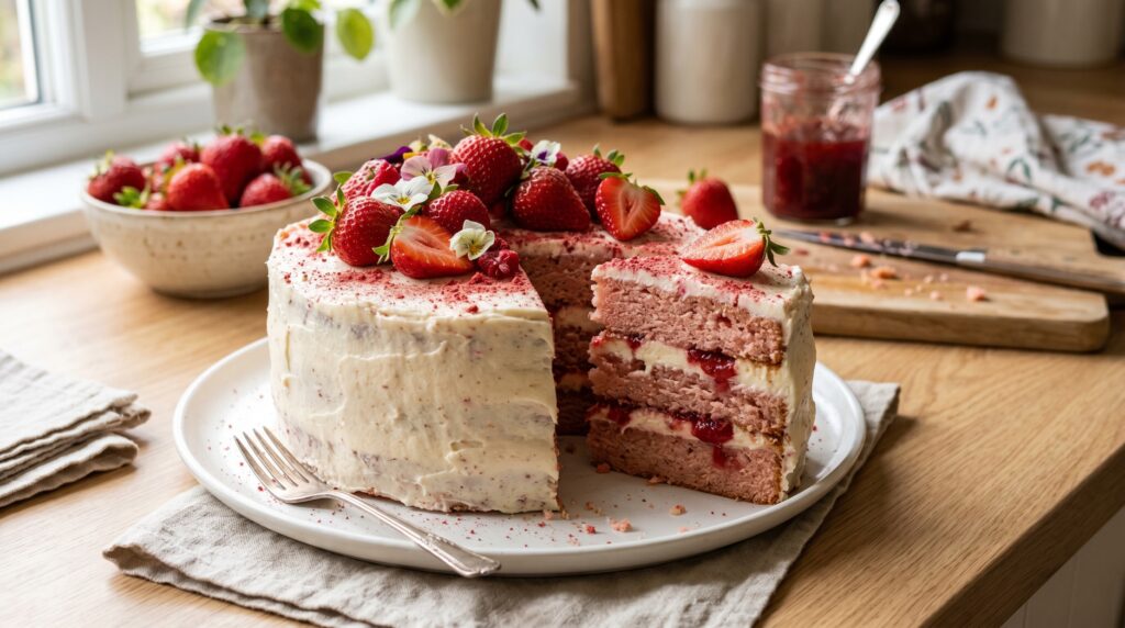 Strawberry and Cream Cheese Cake