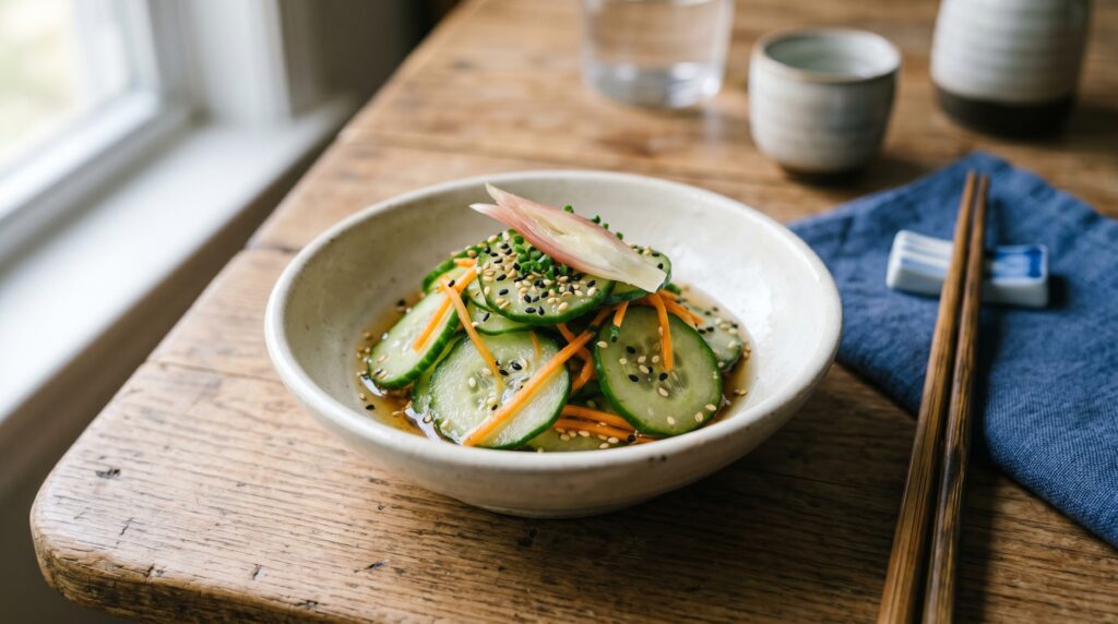 Japanese Sesame Cucumber Salad (Sunomono)